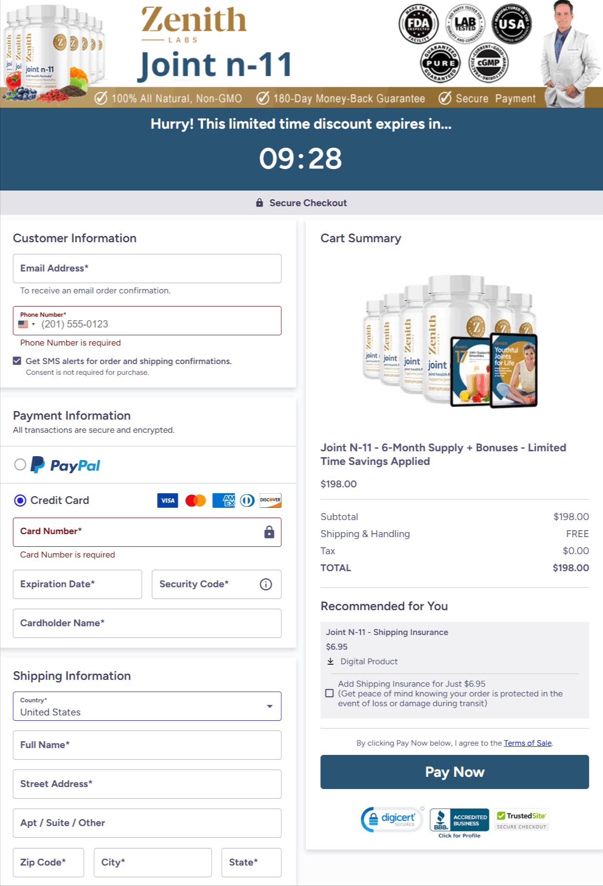  Joint N-11 Checkout page